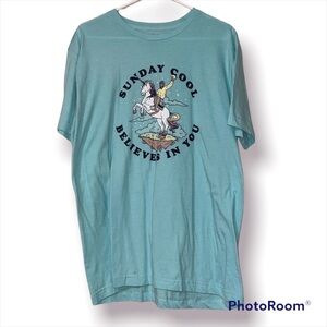 Sunday Cool Believes In You large mens graphic tee shirt short sleeve unicorn